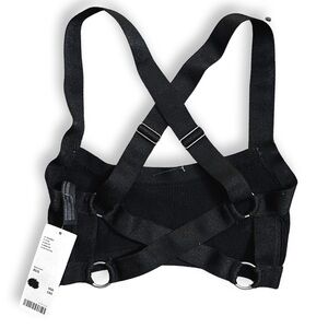 [ URBAN OUTFITTERS ] Black Ribbed Stretch Bra w/O-Ring Cross Straps : XS…